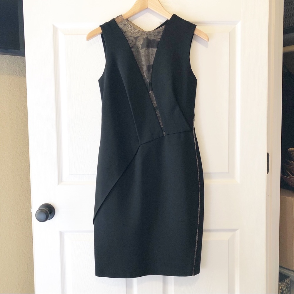 J. Mendel Sleeveless Lace Inset Mini Dress